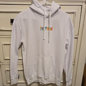 Gymshark White Hoodie with Multicolor Logo